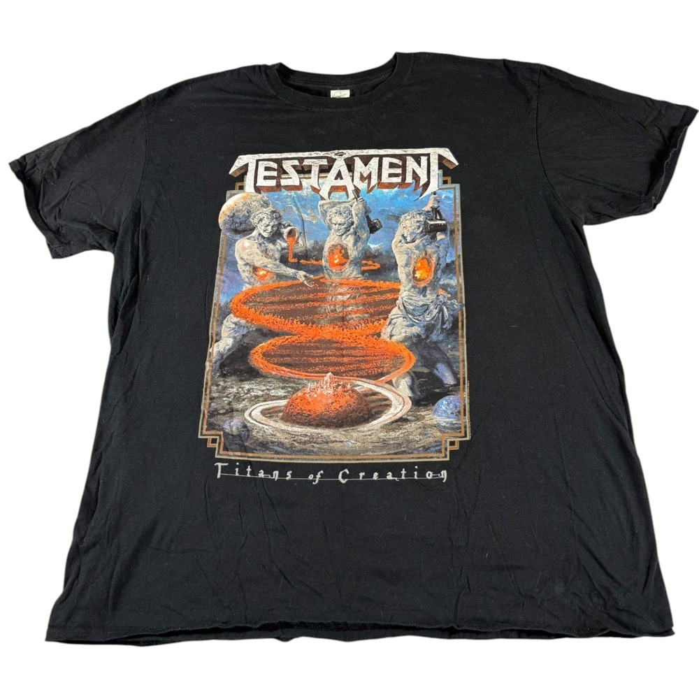Gildan Testament Graphic Band Tee Mens 2XL Vintage Black Heritage Heavyweight